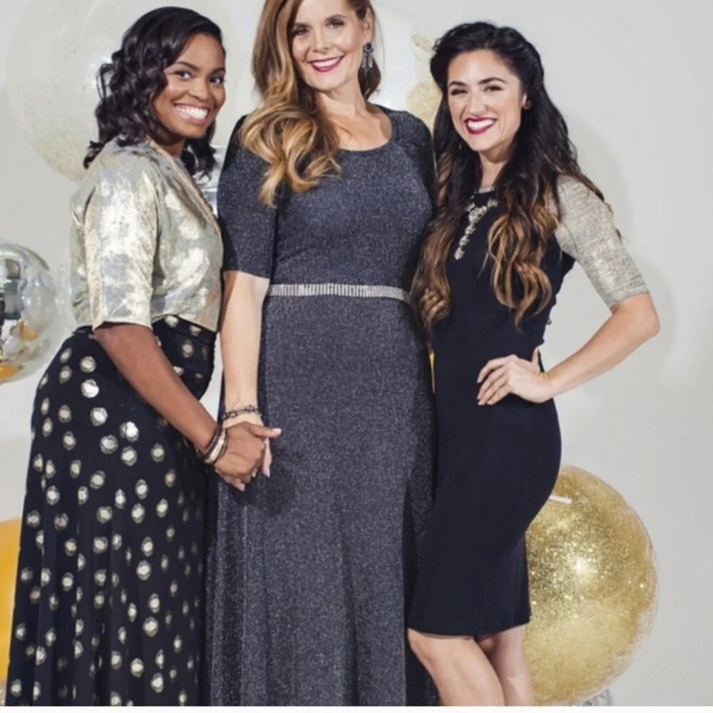 • LulaRoe • Elegant Julia Black Brown Shimmer XS